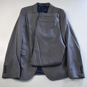 ASOS 40R 30x32 Blue Woven‎ Mens Jacket Pants Suit